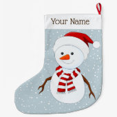 かわいい雪だるまデザインクリスマスストッキング ラージクリスマスストッキング (裏面)