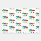 かわいい雪だるまトリオクリスマス ラッピングペーパーシート (正面2)