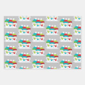 かわいい雪だるまトリオクリスマス ラッピングペーパーシート (正面)