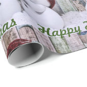 かわいい雪だるまハッピーホリデーズメリークリスマスシーズン ラッピングペーパー (ロールコーナー)