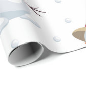 かわいい雪だるまパターン ラッピングペーパー (ロールコーナー)