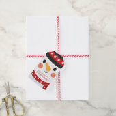 かわいい雪だるまパーソナライズされたクリスマスギフトタグ ギフトタグ (より糸付き)