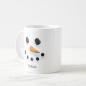 かわいい雪だるまパーソナライズされたクリスマスホリデー コーヒーマグカップ (正面左)