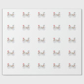 かわいい雪だるまファミリークリスマス ラッピングペーパー (フラット)