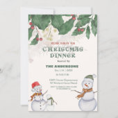 かわいい雪だるまファミリークリスマス 招待状 (正面)