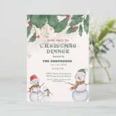 かわいい雪だるまファミリークリスマス 招待状 (スタンド正面)