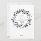 かわいい雪だるまファミリーハウスアート塗り絵クリスマス シーズンカード (裏面)