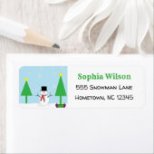 かわいい雪だるまフェスティバルおもしろい冬 ラベル (インサイチュ)