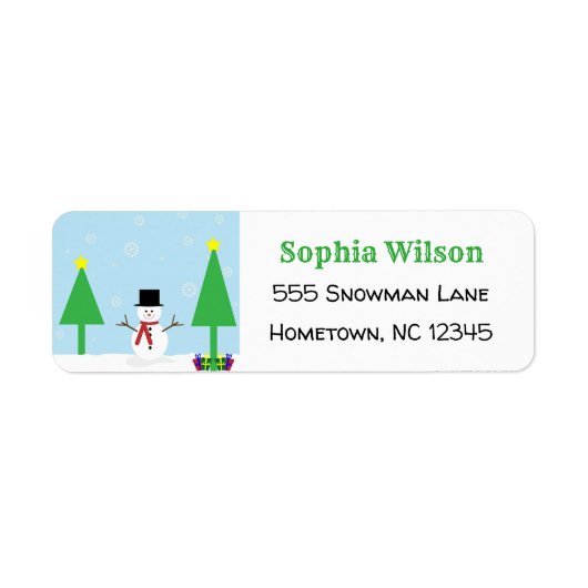 かわいい雪だるまフェスティバルおもしろい冬 ラベル (正面)