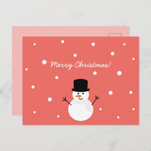 かわいい雪だるまフェスティバルホリデースノーメリークリスマス シーズンポストカード (正面/裏面)