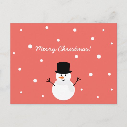 かわいい雪だるまフェスティバルホリデースノーメリークリスマス シーズンポストカード (正面)