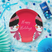 かわいい雪だるまフェスティバル ペーパープレート (パーティー)