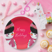 かわいい雪だるまフェスティバル ペーパープレート (パーティー)