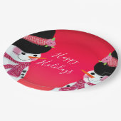 かわいい雪だるまフェスティバル ペーパープレート (アングル)