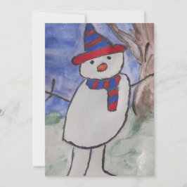 かわいい雪だるまフラットクリスマスカード シーズンカード