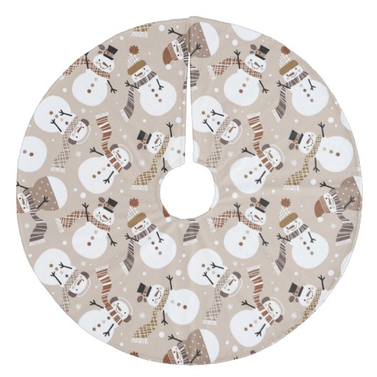 かわいい雪だるまフリース ツリースカート (正面)