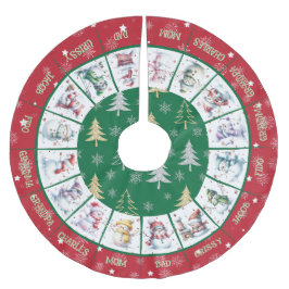 かわいい雪だるまブラシ仕上げポリエステルのツリースカート ブラッシュドポリエステルツリースカート