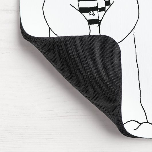 かわいい雪だるまブラック&ホワイトクリスマスイラストレーション マウスパッド (コーナー)