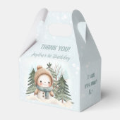 かわいい雪だるまブルーウィンター1stバースデービーフボックス フェイバーボックス (正面サイド)