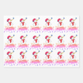 かわいい雪だるまベビーの初めてのクリスマスピンクベビー ラッピングペーパーシート (正面)