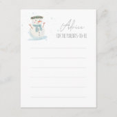 かわいい雪だるまベビーシャワーアドバイスノートカード エンクロージャーカード (正面)