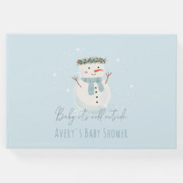 かわいい雪だるまベビー外の赤ちゃんシャワーが冷たい ゲストブック
