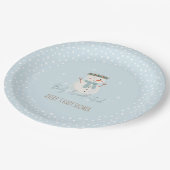 かわいい雪だるまベビー外の赤ちゃんシャワーが冷たい ペーパープレート (アングル)