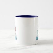 かわいい雪だるまホットチョコレートウェザーレトロ ツートーンマグカップ (中央)