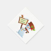 かわいい雪だるまホリデーパーティーペーパーナプキンセット スタンダードカクテルナプキン (角)