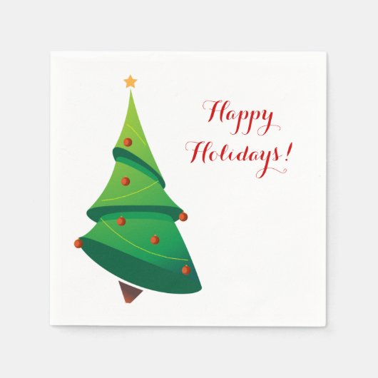 かわいい雪だるまホリデーパーティーペーパーナプキンセット スタンダードカクテルナプキン (正面)