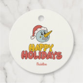 かわいい雪だるまホリデーパーティー フェイバータグ (正面)