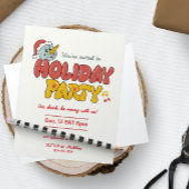 かわいい雪だるまホリデーパーティー 招待状