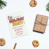 かわいい雪だるまホリデーパーティー 招待状