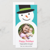 かわいい雪だるまホリデーフォトカード シーズンカード (正面/裏面)