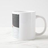 かわいい雪だるまムーン絵画ズ ジャンボコーヒーマグカップ (右)