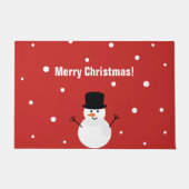 かわいい雪だるまメリークリスマスウィンターホリデースノー ドアマット (正面)
