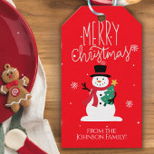 かわいい雪だるまメリークリスマスギフトラベル ギフトタグ