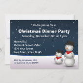 かわいい雪だるまメリークリスマスパーティー 招待状 (裏面)