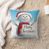 かわいい雪だるまメリークリスマス装飾用クッション クッション (ブランケット)