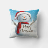 かわいい雪だるまメリークリスマス装飾用クッション クッション (裏面)