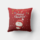 かわいい雪だるまメリークリスマス クッション (裏面)
