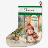 かわいい雪だるまラージクリスマスストッキング ラージクリスマスストッキング (裏面)