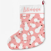 かわいい雪だるまラージクリスマスストッキング ラージクリスマスストッキング (裏面)