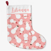 かわいい雪だるまラージクリスマスストッキング ラージクリスマスストッキング (正面)