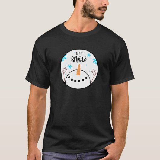 かわいい雪だるまレット雪のグラフィック Tシャツ (正面)
