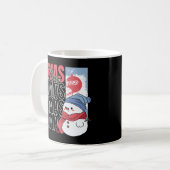 かわいい雪だるまレトロクリスマス コーヒーマグカップ (正面左)