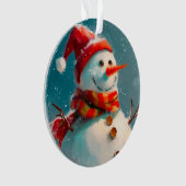 かわいい雪だるまヴィンテージクリスマス オーナメント (正面)