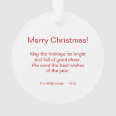 かわいい雪だるまヴィンテージクリスマス オーナメント (裏面)