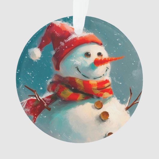 かわいい雪だるまヴィンテージクリスマス オーナメント (正面)