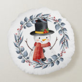 かわいい雪だるま丸い枕 ラウンドクッション (裏面)